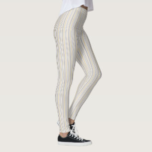 Yellow and Tan Striped Pattern Leggings