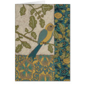 Yellow and Teal Blue Bird Perched on a Branch (Front)