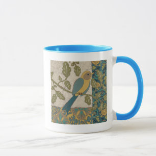 Yellow and Teal Blue Bird Perched on a  Branch Mug