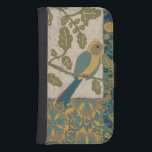 Yellow and Teal Blue Bird Perched on a  Branch Samsung S4 Wallet Case<br><div class="desc">This beautiful painting of a yellow and teal blue bird on a branch would fit perfectly to any Zazzle product. The collage-inspired painting by Chariklia Zarris is composed of many different patterns,  flowers and leaves. Get yours today!</div>