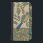 Yellow and Teal Blue Bird Perched on a  Branch Samsung S4 Wallet Case<br><div class="desc">This beautiful painting of a yellow and teal blue bird on a branch would fit perfectly to any Zazzle product. The collage-inspired painting by Chariklia Zarris is composed of many different patterns,  flowers and leaves. Get yours today!</div>