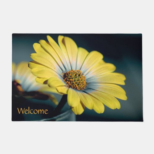 Yellow and Teal Daisy Doormat