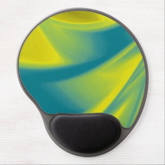 Yellow and Teal Swirl Gel Mouse Pad