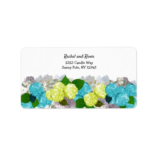Yellow and Turquoise Floral Address Label