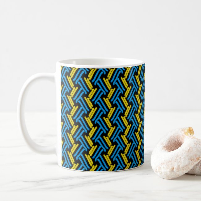 Yellow and Turquoise Tribal Chevron Pattern