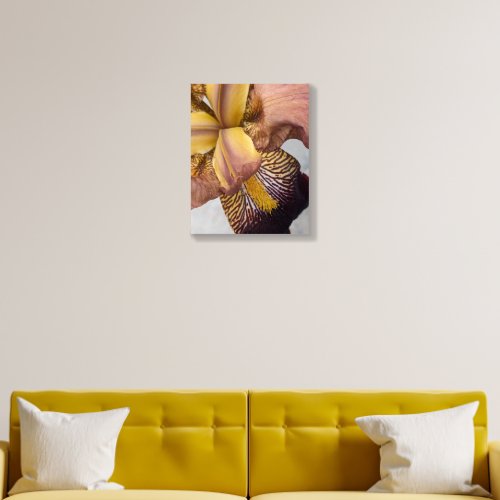 Yellow and Violet Bearded Iris Floral Acrylic Photo Tile