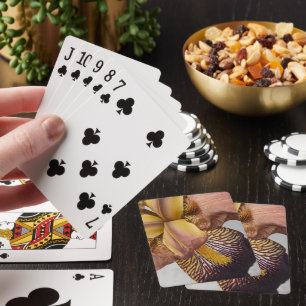 Yellow and Violet Bearded Iris Floral Poker Cards