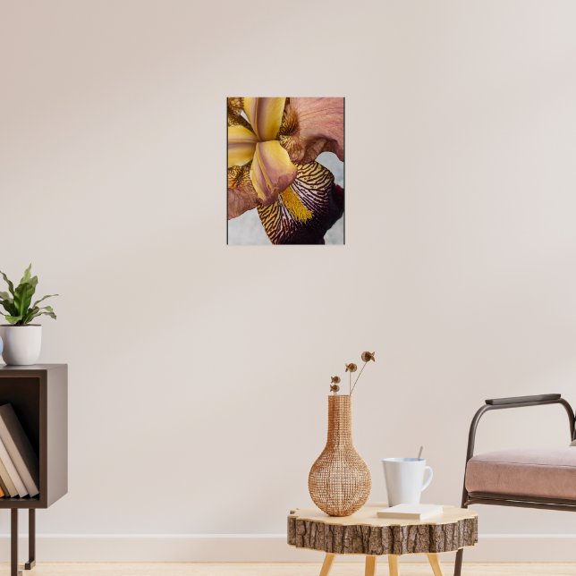 Yellow and Violet Bearded Iris Floral Poster (Living Room 3)