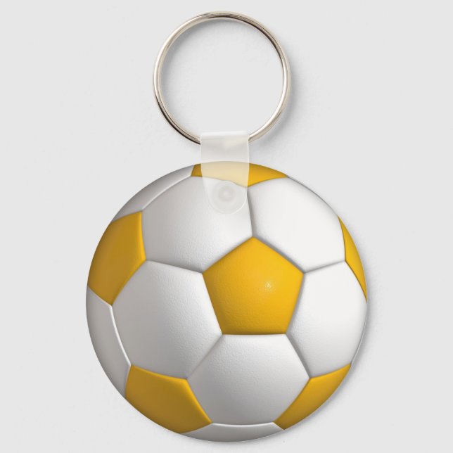 Yellow and white ball keychain (Front)