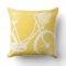 Yellow and White Bicycle Pillow