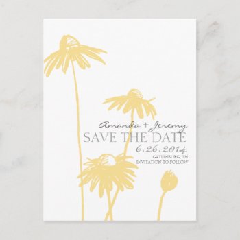 Yellow And White Black Eyed Susans Save The Date Announcement Postcard by TheBrideShop at Zazzle