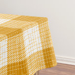Yellow and White Bold Checkered Plaid Design  Fabric