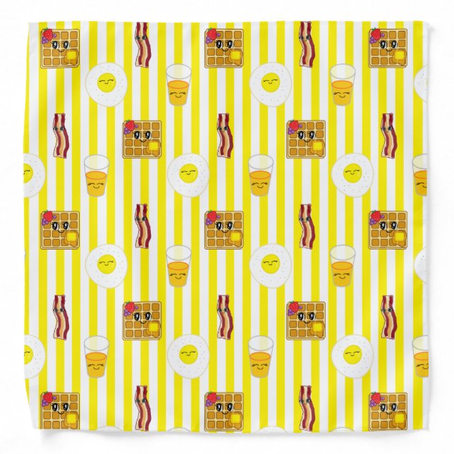 Yellow and White Breakfast Foods Bandana (Front)
