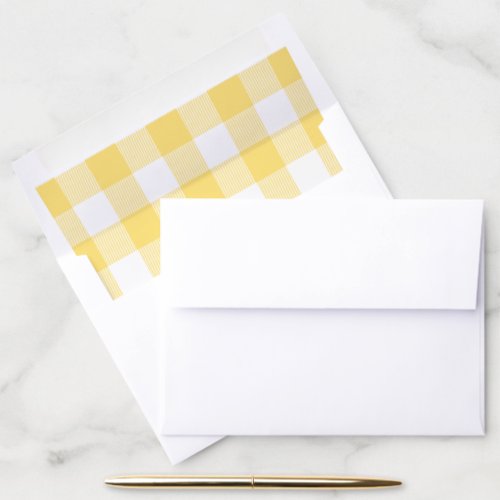 Yellow and White Buffalo Check Pattern Envelope Liner