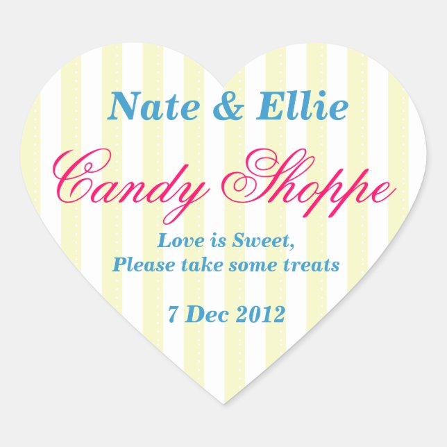 Yellow and white  Candy Shoppe Sticker (Front)