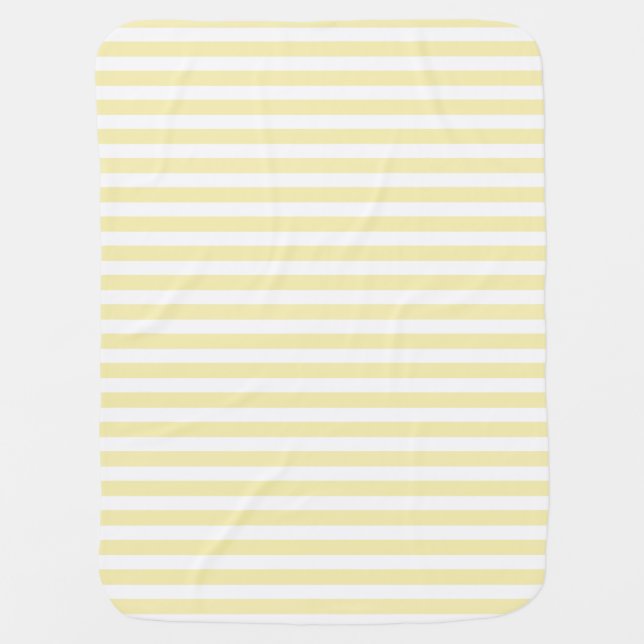 Yellow and white candy stripes baby blanket (Front)