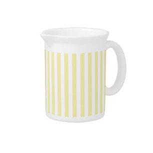 Yellow and white candy stripes beverage pitcher