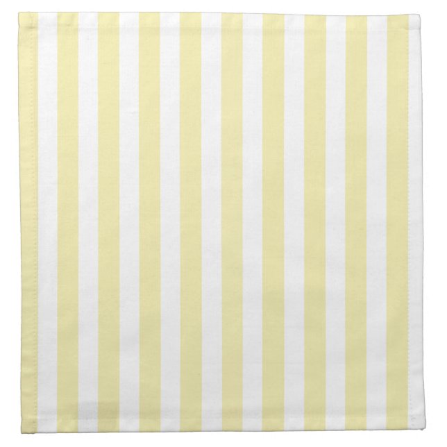 Yellow and white candy stripes cloth napkin (Front)