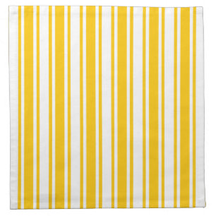 Yellow and white candy stripes cloth napkin