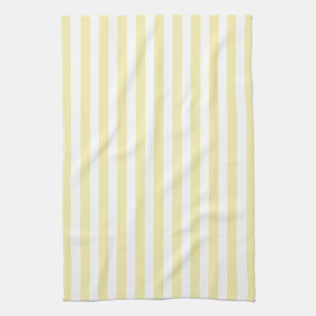 Yellow and white candy stripes kitchen towel (Vertical)