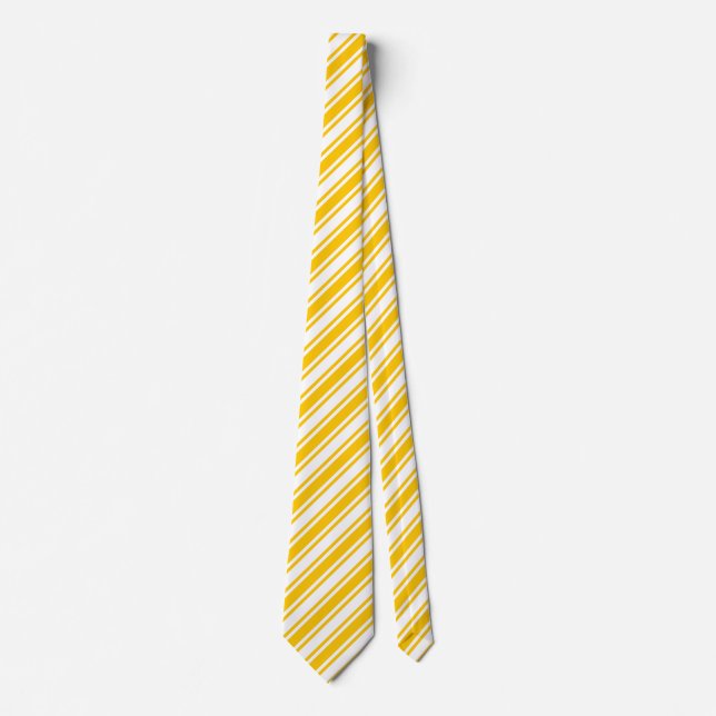 Yellow and white candy stripes neck tie (Front)