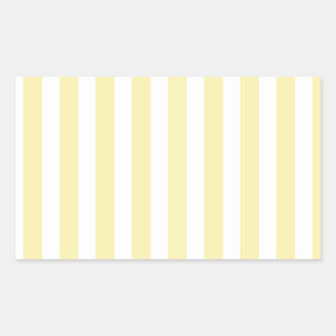 Yellow and white candy stripes rectangular sticker