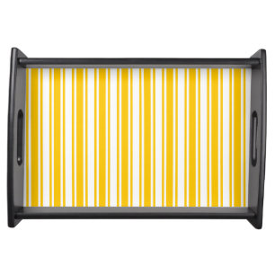 Yellow and white candy stripes serving tray