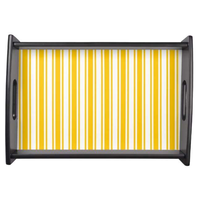 Yellow and white candy stripes serving tray (Front)
