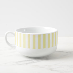 Yellow and white candy stripes soup mug