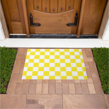 Yellow and White Checkerboard Pattern