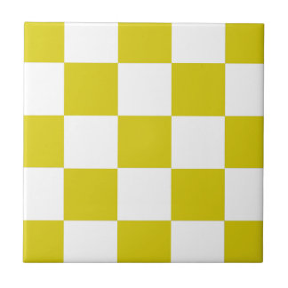 Yellow and White Checkerboard Tile