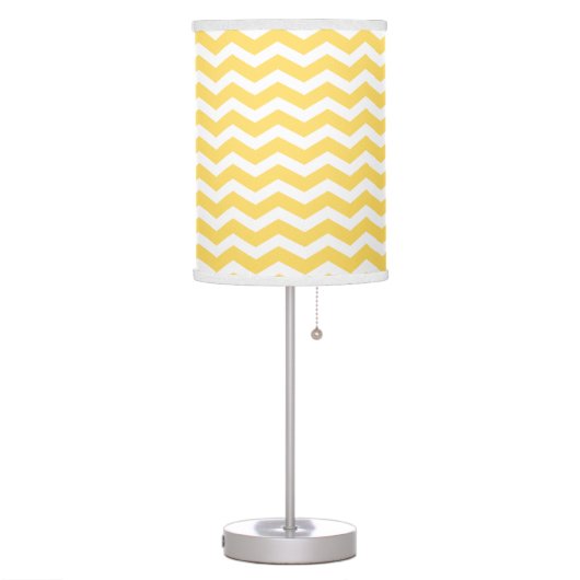 Yellow and White Chevron pattern Table Lamp (Left)