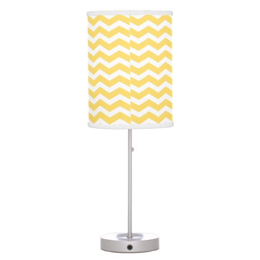 Yellow and White Chevron pattern Table Lamp (Back)