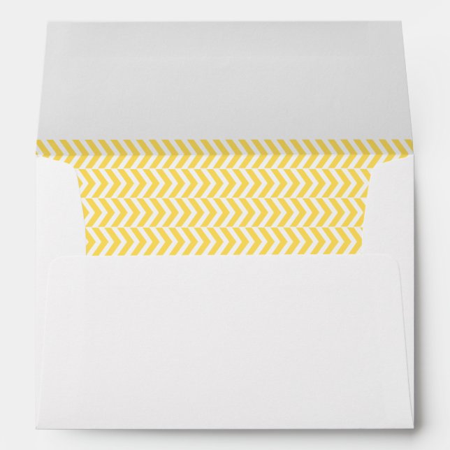 Yellow and White Chevron with Charcoal Envelope (Back (Bottom))