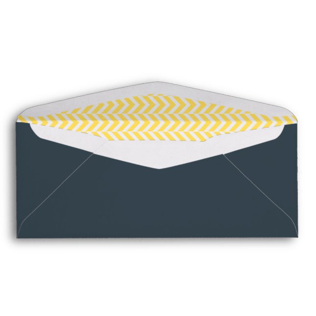 Yellow and White Chevron with Charcoal Envelope (Back (Bottom))
