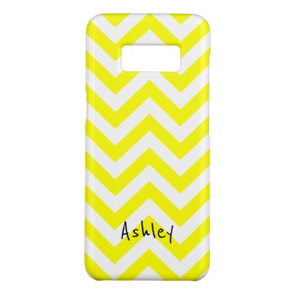 Yellow And White Chevron With Custom Name Case-Mate Samsung Galaxy S8 Case