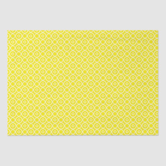 Yellow And White Circles Tissue Paper (Front)