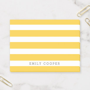 Yellow and White Classic Stripes Monogram Post-it Notes