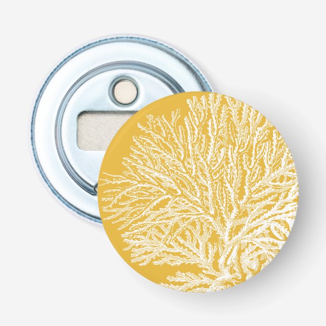 Yellow and White Coral Bottle Opener (Front)