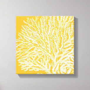 Yellow and White Coral Canvas Print