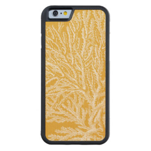 Yellow and White Coral Carved Maple iPhone 6 Bumper Case