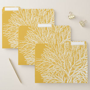Yellow and White Coral File Folder