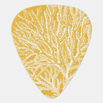 Yellow and White Coral Guitar Pick