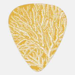 Yellow and White Coral Guitar Pick