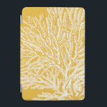 Yellow and White Coral iPad Mini Cover<br><div class="desc">Get this modern piece of artwork today with a vibrant yellow background. This piece of art contains a silhouette,  translucent coral that is very sharp and vivid. It's a contemporary art piece that will be perfect for any type of nautical theme you are trying to go for.</div>