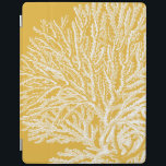 Yellow and White Coral iPad Smart Cover<br><div class="desc">Get this modern piece of artwork today with a vibrant yellow background. This piece of art contains a silhouette,  translucent coral that is very sharp and vivid. It's a contemporary art piece that will be perfect for any type of nautical theme you are trying to go for.</div>