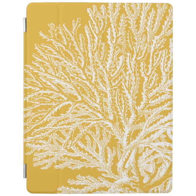 Yellow and White Coral iPad Smart Cover (Front)