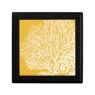 Yellow and White Coral Jewelry Box