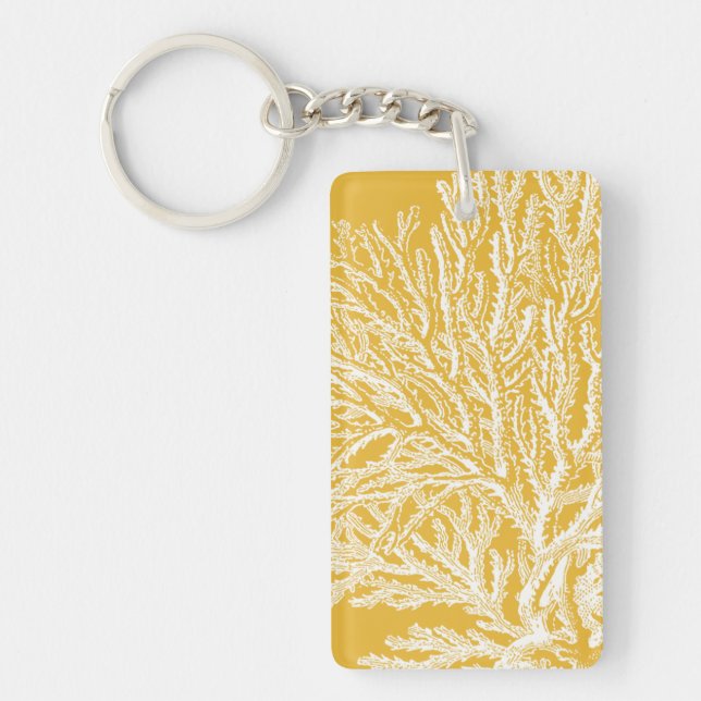 Yellow and White Coral Keychain (Front)