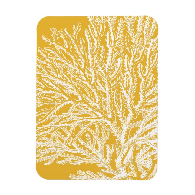 Yellow and White Coral Magnet (Vertical)